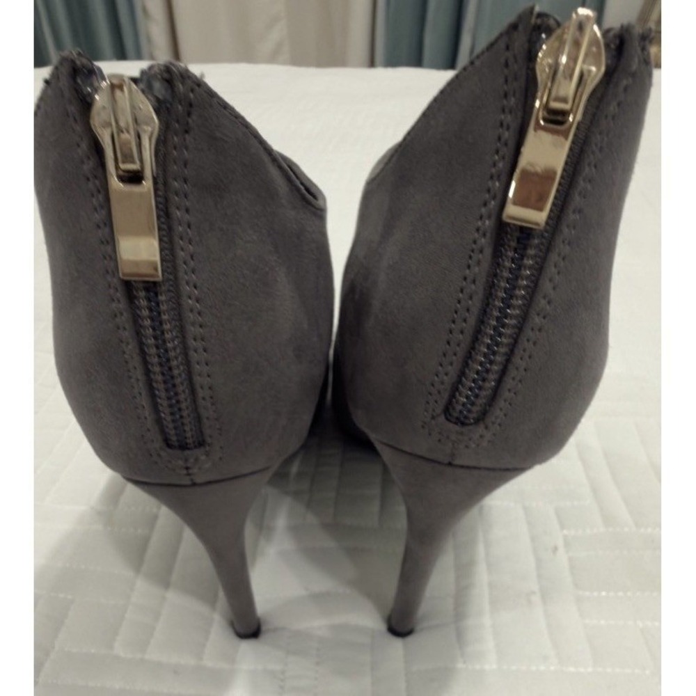 Kelly & Katie Caylla Grey Faux Suede Stiletto Ankle Boots Pointed Toe 8 - Picture 7 of 8